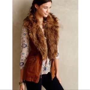 Anthropologie Hei Hei Faux Fur Lined Vest